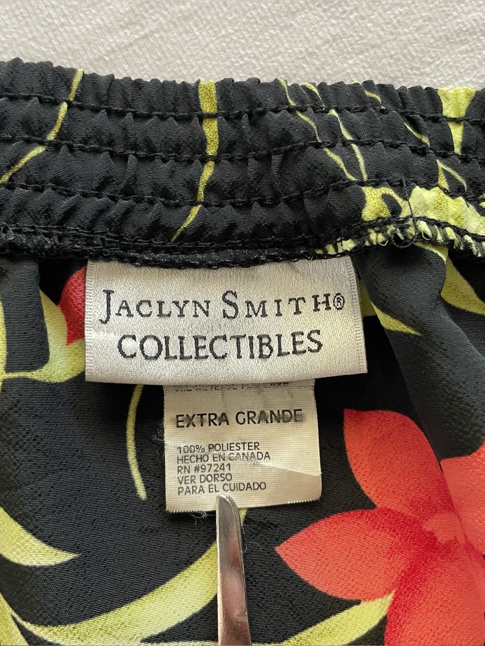 Jaclyn Smith Floral Maxi Skirt Women’s XL Black Colorful VTG 90s Pull On Elastic - Picture 9 of 13